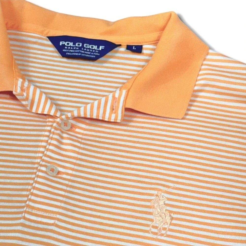 Polo Ralph Lauren Mens L Orange Stripe Big Pony Trump National Doral Golf Club - Picture 2 of 9